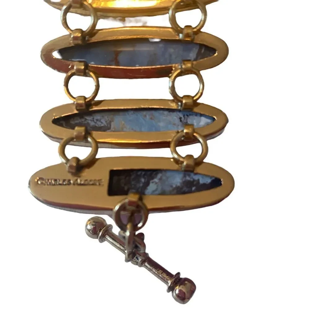 Charles Albert Handcrafted Rare Semi-Precious Agate Bracelet.